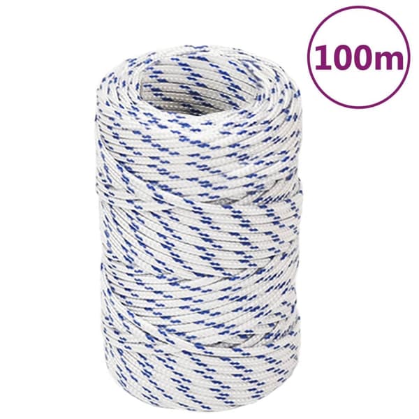 vidaXL Båtlina vit 2 mm 100 m polypropylen