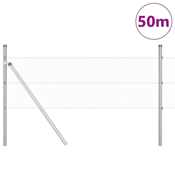 vidaXL Gjerdepåle sølv 50 x 0,4 m (13 mm netting) Stål