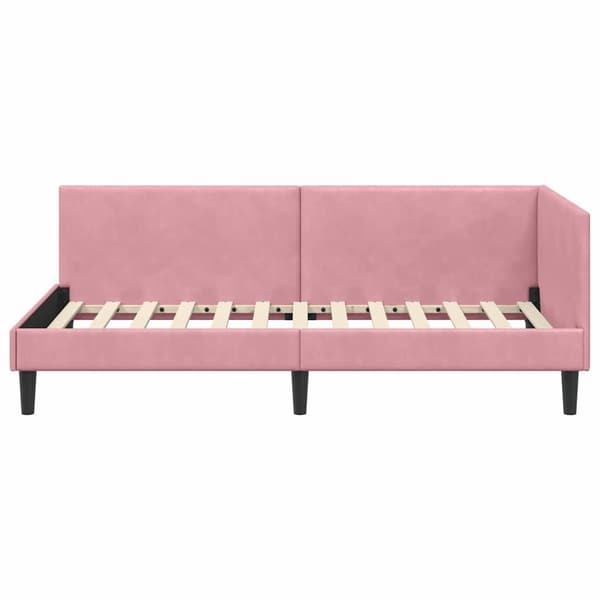 vidaXL Hörnssängram Rosa 100 x 200 cm Sammet