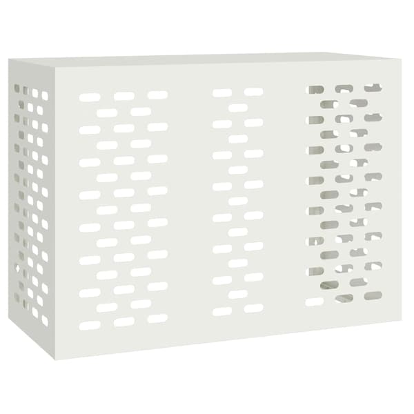 vidaXL Luftkonditioneringsskydd Vit 110 x 50 x 80 cm Stål