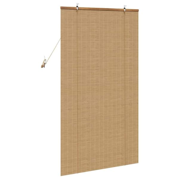 vidaXL Rullgardin med gardiner Brun 80 x 160 cm Bambu