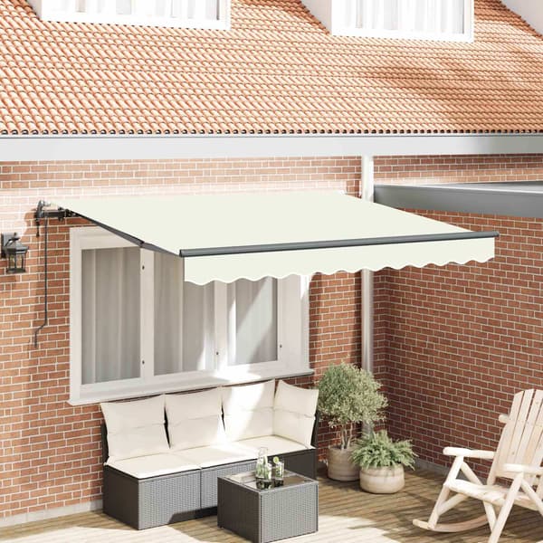 vidaXL Utfällbar markis Kräm 300 x 200 cm tyg