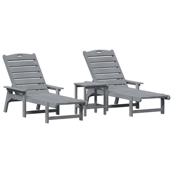 vidaXL Solstol Reclining 3 pcs Ljusgrå polyeten