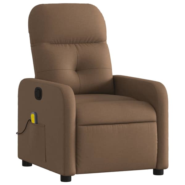 vidaXL Massagefåtölj brun tyg