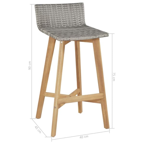 vidaXL Barstoler 2 stk heltre akasie