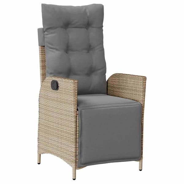 vidaXL Trädgårdsmöbelset med kudde 5 pcs Beige konstrotting