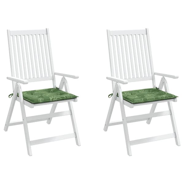 vidaXL Stolsdynor 2 st bladmönster 40x40x3 cm tyg