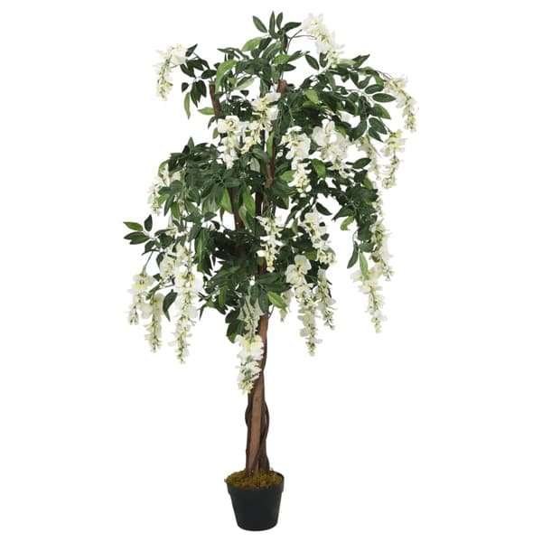 vidaXL Konstväxt blåregn 840 blad 150 cm grön och vit