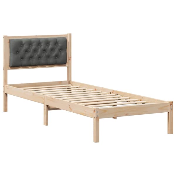 vidaXL Sängram med sänggavel Mörkgrå 75 x 190 cm tyg