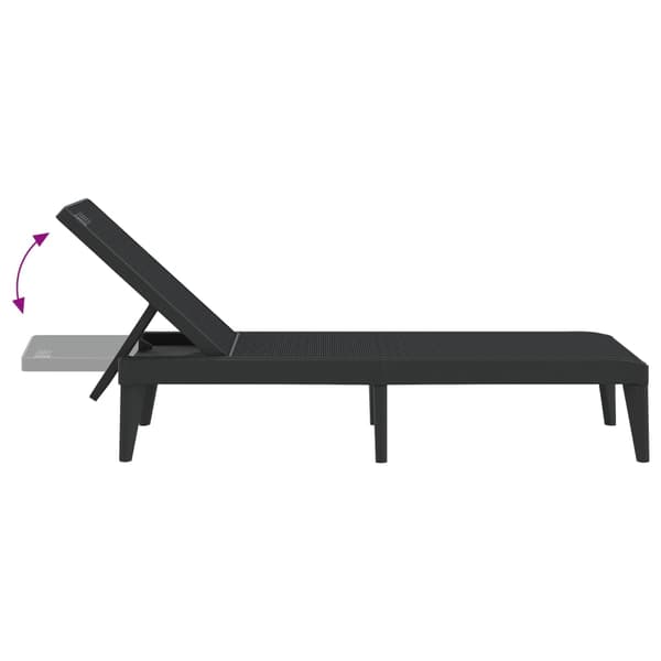 vidaXL Solseng antrasitt 186x60x29 cm PP