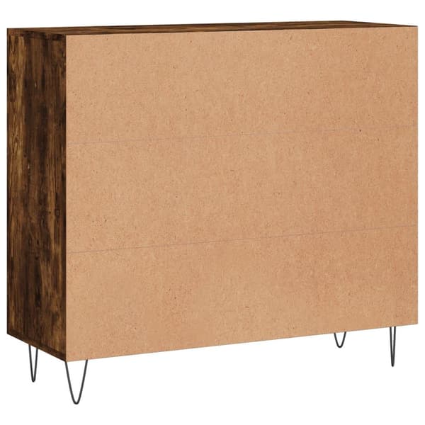 vidaXL Skjenk røkt eik 90x34x80 cm konstruert tre