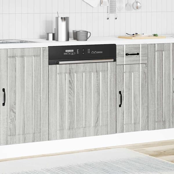 vidaXL Oppvaskmaskin Lucca grå sonoma eik konstruert tre
