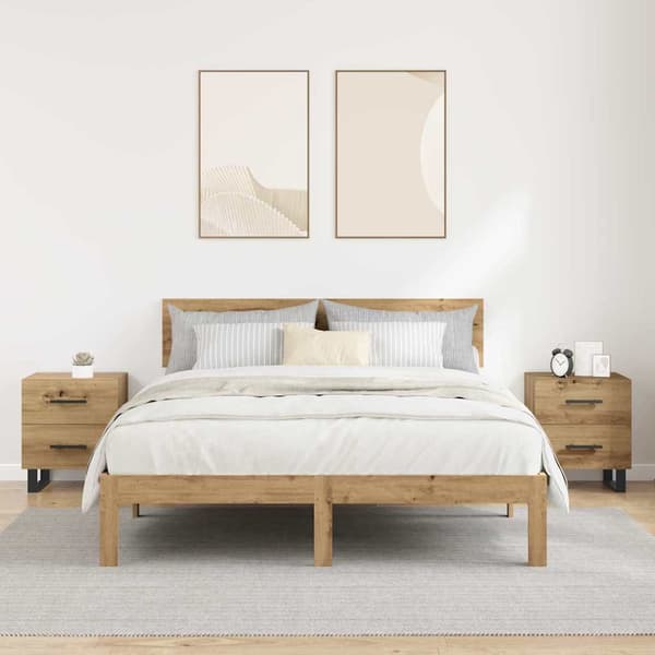 vidaXL Sengeskaps 2 pcs artisan eik 40 x 35 x 47.5 cm Konstruert tre