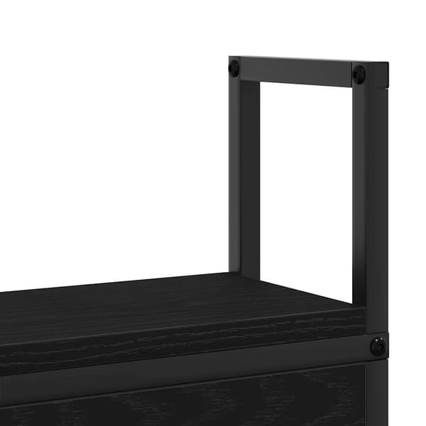 vidaXL Oppbevaringshodegjerde med Ladeplass Svart eik 102 x 15 x 98 cm
