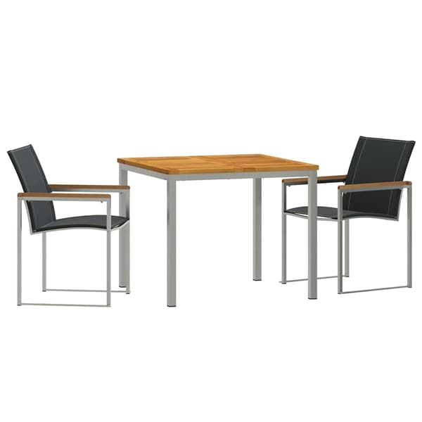 vidaXL Hage Spisegruppe 3 pcs Brun Solid akasietre