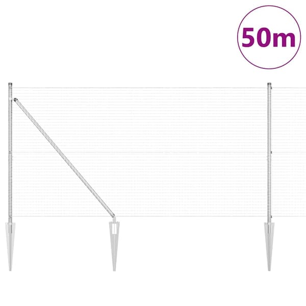 vidaXL Stängselstolpe Silver