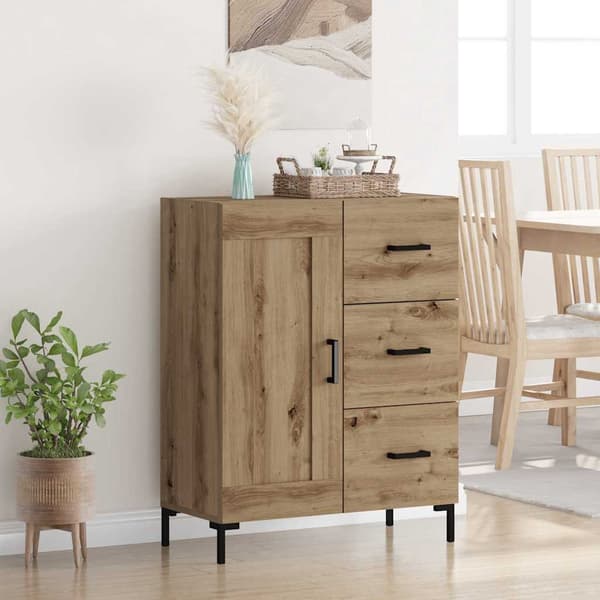 vidaXL Serviesskap artisan eik 69.5 x 34 x 90 cm Konstruert tre
