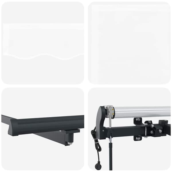 vidaXL Utfällbar markis Vit 400 × 350 cm Duk och Aluminium