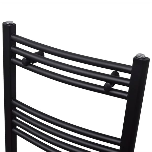vidaXL Handdukstork centralvärme element båge 500 x 1160 mm svart