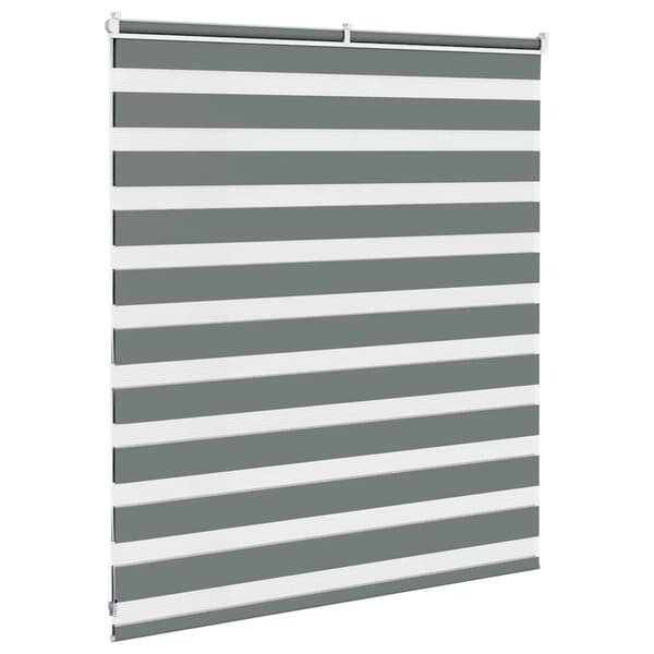 vidaXL Rullgardin zebra mörkgrå 130x100 cm tyg bredd 125,9cm polyester
