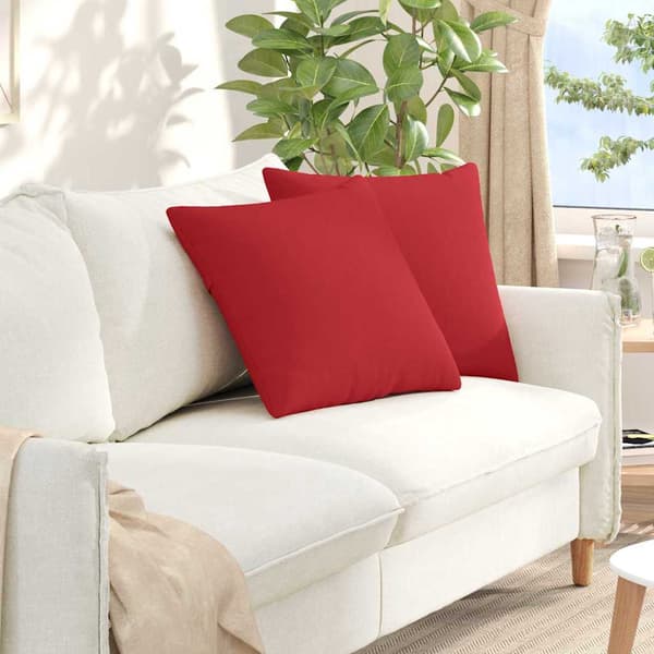 vidaXL Soffkuddar 2 st Röd 50 x 50 cm tyg