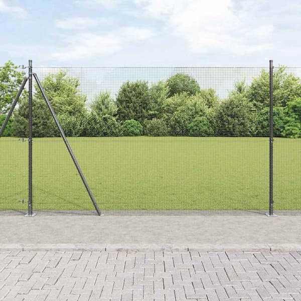 vidaXL Gjerde med innlegg. Grå 1.6 x 25 m Stål