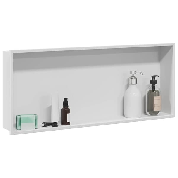vidaXL Dusjniche Hvit 75 x 30 x 9,5 cm Rustfritt Stål