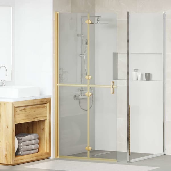 vidaXL Walk-In duschvägg Guld 90 x 6,5 x 190 cm