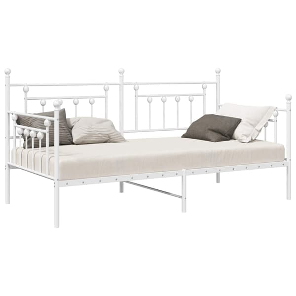 vidaXL Dagsengeramme Hvit 100 x 190 cm Stål