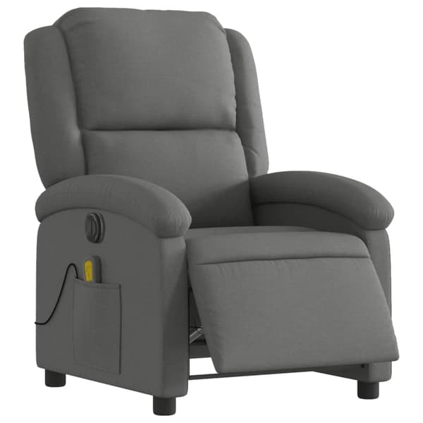 vidaXL Elektrisk massagefåtölj mörkgrå tyg