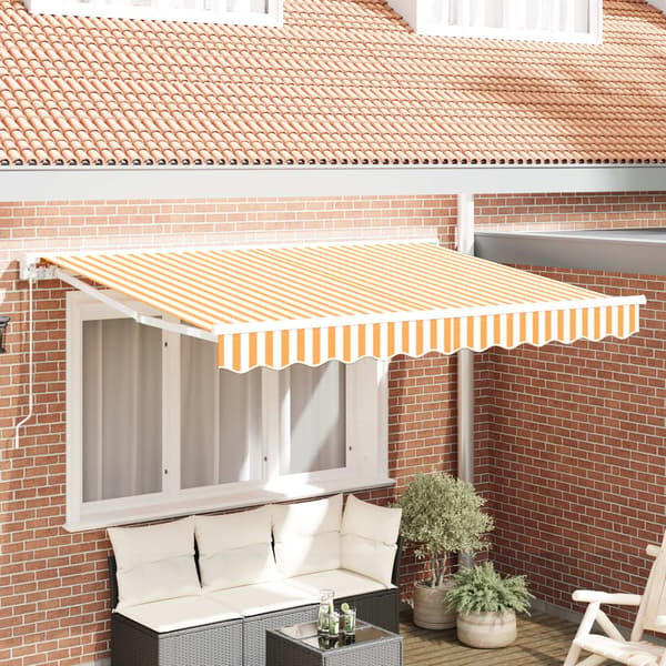 vidaXL Reserveduk til markise Gul og hvit 3,5 x 2 m Polyester