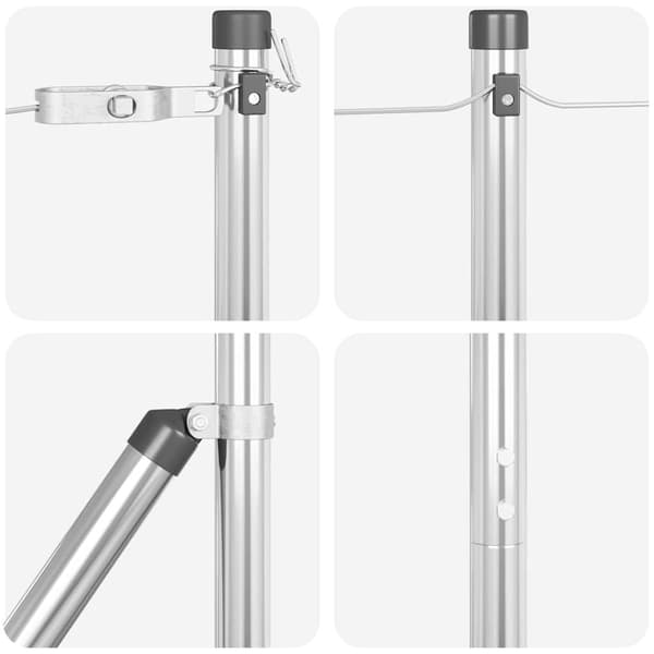 vidaXL Stängselstolpe 7 pcs Silver Stål
