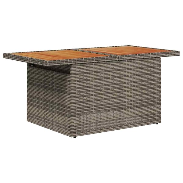 vidaXL Trädgårdsoffset med lagring 8 pcs Grå Poly rattan