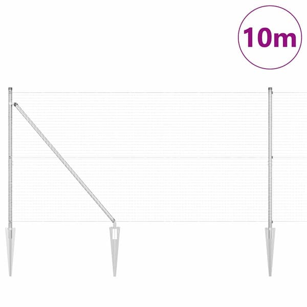 vidaXL Gjerde med innlegg. sølv 1 x 10 m Stål