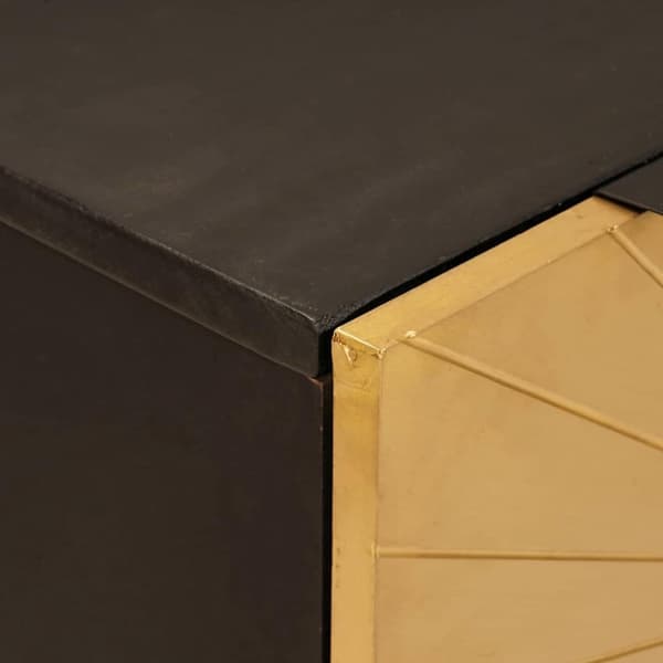 vidaXL Serviesskap Svart og Gull 60 x 33 x 75 cm Massiv mango tre