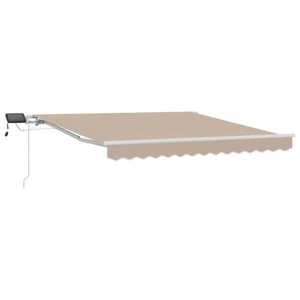 vidaXL Utfällbar markis Beige 350 x 250 cm Tyger och Stål