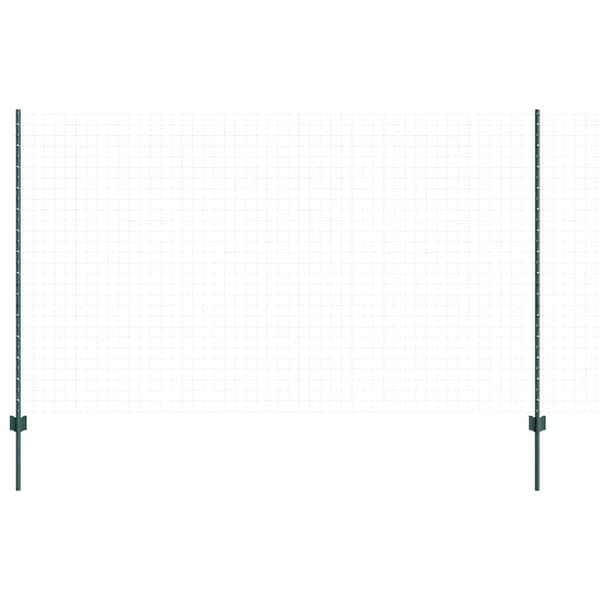 vidaXL Stängselstolpe 11 pcs Grön 140 cm Stål