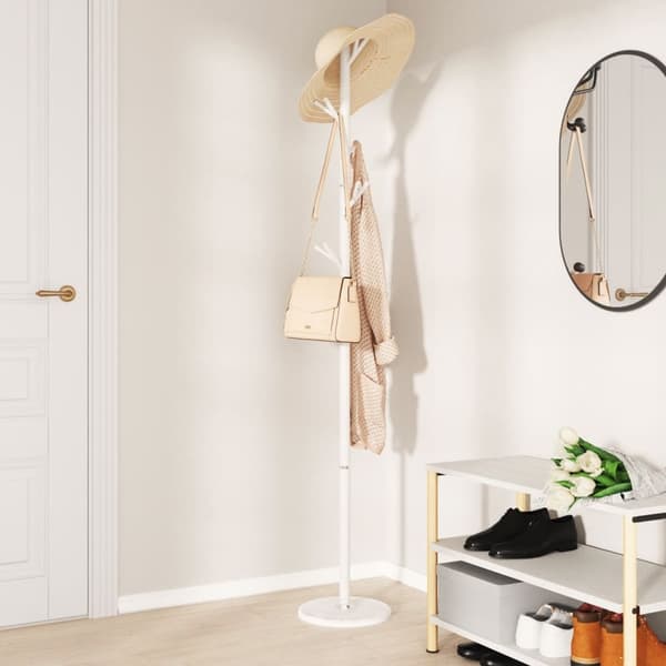 vidaXL Klädhängare vit 175 cm pulverlackerat järn
