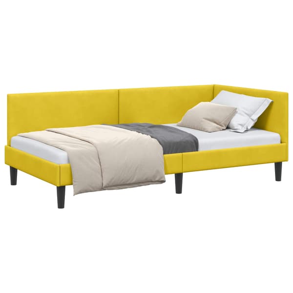 vidaXL Hörnssängram Gul 90 x 200 cm Sammet