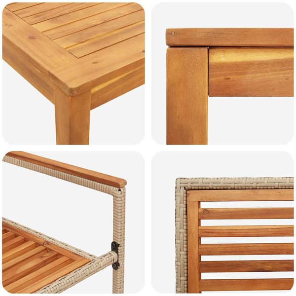 vidaXL Hage Spisegruppe 5 pcs Beige Solid akasietre