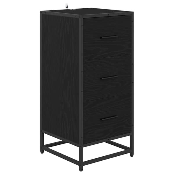 vidaXL Serviesskap Svart Eik 35,5 x 35 x 76 cm