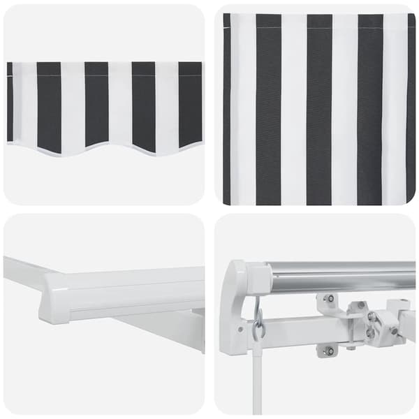 vidaXL Infällbar Markis Antracit 250 x 200 cm tyg