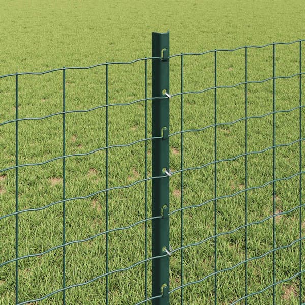 vidaXL Stängselstolpe 5 pcs Grön 120 cm Stål