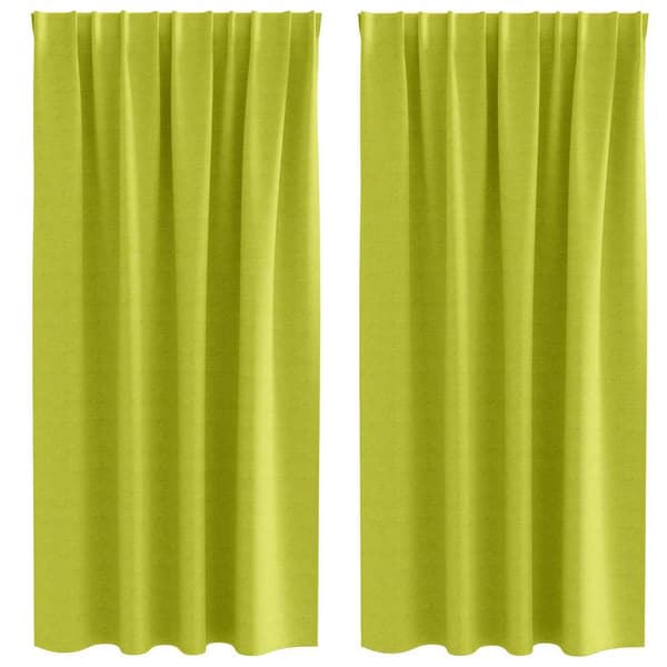 vidaXL Mörkläggande Gardiner med Ringar grön Polyester