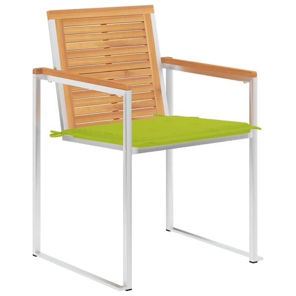 vidaXL Trädgårdsstolar med dynor 4 st massiv teak
