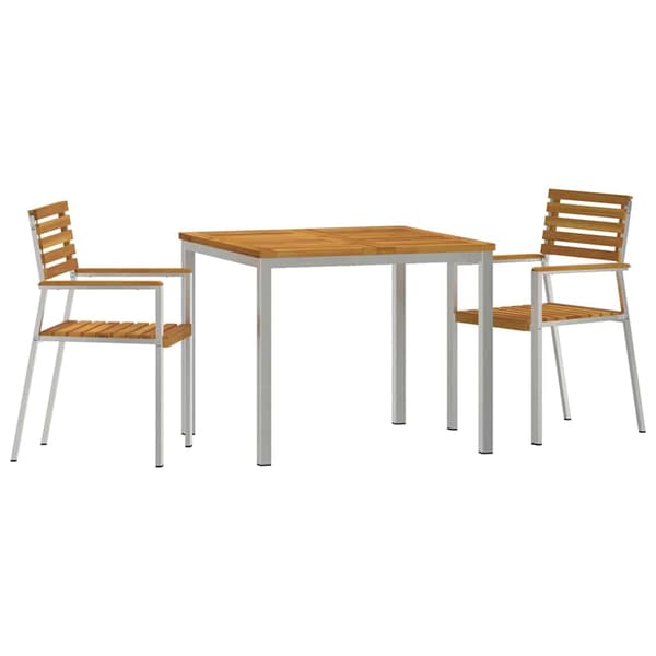 vidaXL Hage Spisegruppe 3 pcs Brun Solid akasietre