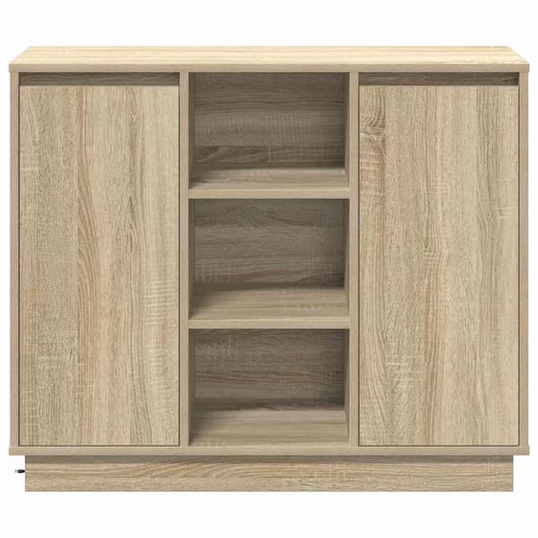 vidaXL LED sideboard Sonoma eik 90 x 32 x 75 cm Konstruert tre