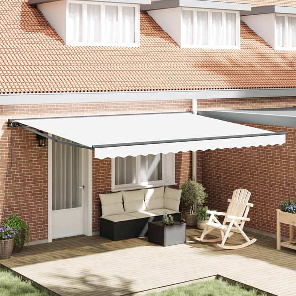 vidaXL Markiseramme Hvit 450 × 300 cm Polyester med PU-belegg