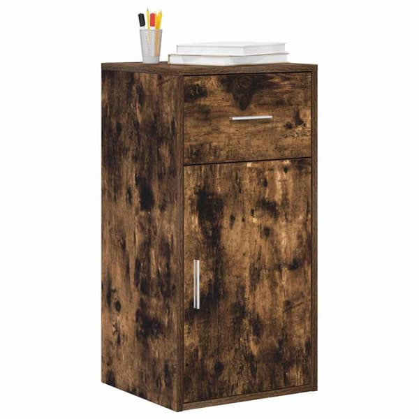 vidaXL Serviesskap med skuff Røkt eik 38 x 34 x 75 cm