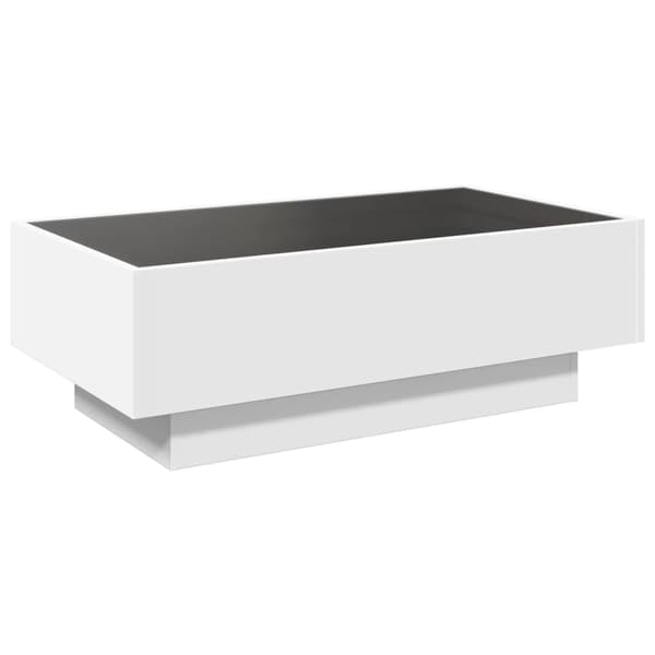 vidaXL Soffbord med LEDs vit 90x50x30 cm konstruerat trä